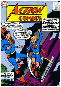 Action Comics #252  (май 1959) первое появление Супердевушки. Художники Курт Сван и Стэн Кэй.